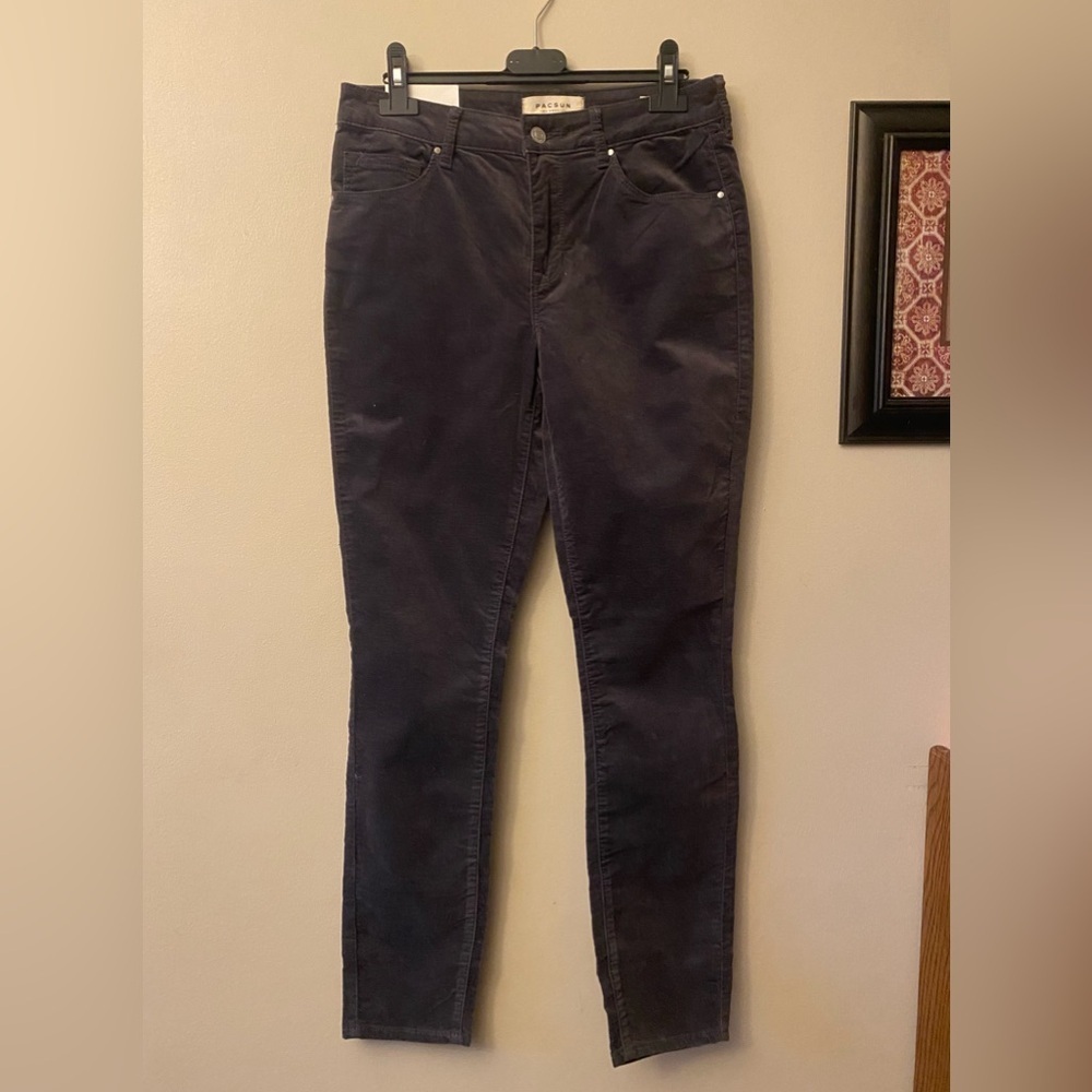 Pacsun mid rise, skinniest velvet cotton Dark Gray Skinny Jeans 🆕